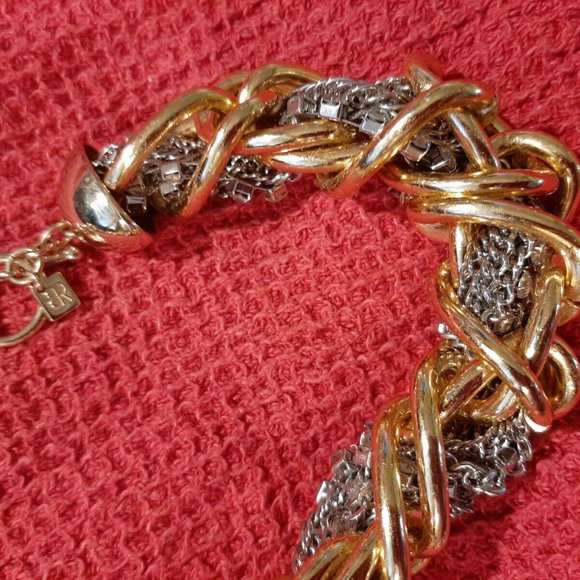 NWOT Chunky gold/silver chain  Necklace - Picture 3 of 7